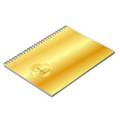 Elegant Monogram Sjabloon voor Eigen Gold Kijk Notitieboek (Linkerzijde)