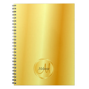 Elegant Monogram Sjabloon voor Eigen Gold Kijk Notitieboek