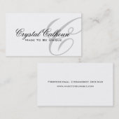 Elegant Monogram Sjabloon voor visitekaartjes (Voorkant / Achterkant)