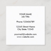 Elegant monogram sjabloon witte marmer vierkante visitekaartje (Achterkant)