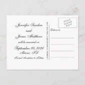 Elegant Monogram Sla de datum op Aankondigingskaart (Achterkant)