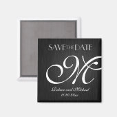 Elegant Monogram Sla de datummagneten op Magneet (Voorkant / Achterkant)