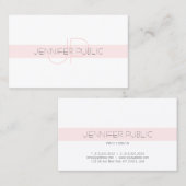 Elegant Monogram Slank Ontwerp Luxe Plain Visitekaartje (Voorkant / Achterkant)