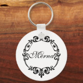 Elegant Monogram Sleutelhanger (Voorkant)