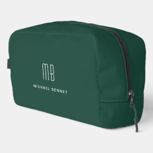 Elegant Monogram Smaragdgroen Toilettasje