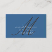 Elegant Monogram Steel Blue Dad Calling Card Contactkaartje (Achterkant)