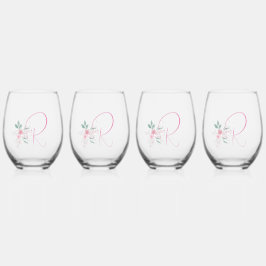 Elegant Monogram Stemless wijnglazen Wijnglas Zonder Voet