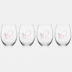 Elegant Monogram Stemless wijnglazen Wijnglas Zonder Voet