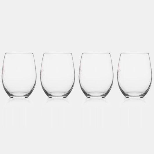 Elegant Monogram Stemless wijnglazen Wijnglas Zonder Voet (Links)