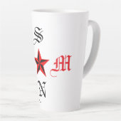 Elegant Monogram Ster Moeder Zoon Latte Mok Design (Rechterhoek)