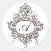 Elegant Monogram Sticker (Voorkant)