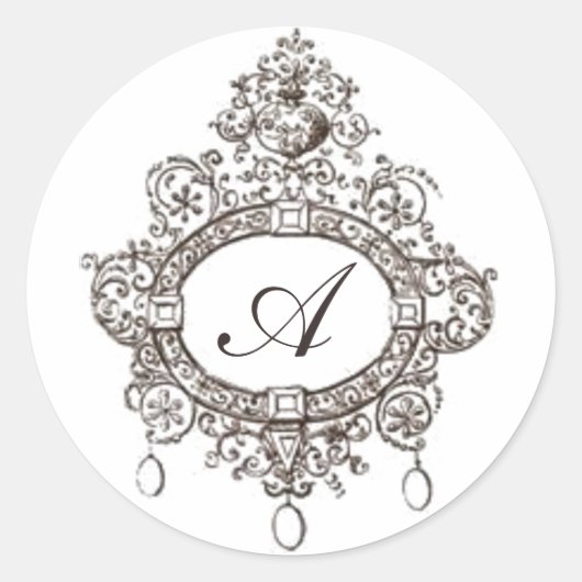 Elegant Monogram Sticker (Voorkant)