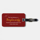 Elegant Monogram Stijlvol Reisaccessoire - Bagagelabel (Achterkant horizontaal)