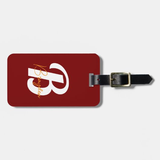 Elegant Monogram Stijlvol Reisaccessoire - Bagagelabel (Voorkant horizontaal)