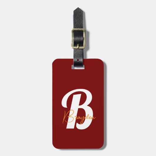 Elegant Monogram Stijlvol Reisaccessoire - Bagagelabel (Voorkant verticaal)