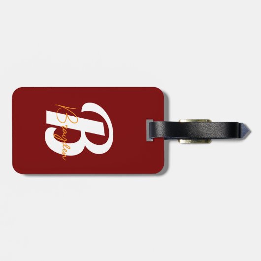 Elegant Monogram Stijlvol Reisaccessoire - Bagagelabel (Achterkant horizontaal)