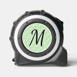 Elegant Monogram  Stippen Patroon Bord Groen Rolmaat