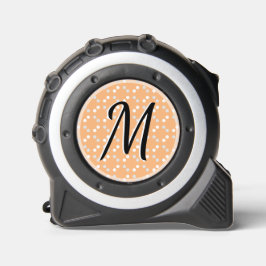 Elegant Monogram  Stippen Patroon Peach Sinaasappe Rolmaat