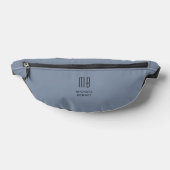 Elegant monogram stoffig blauw heuptasje (Liggend)