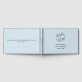 Elegant Monogram stoffig blauwe Beginletters Trouw Gastenboek (Volledig)
