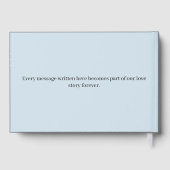 Elegant Monogram stoffig blauwe Beginletters Trouw Gastenboek (Achterkant)