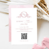 Elegant Monogram Stoffig Roos RSVP Online QR Code Informatiekaartje