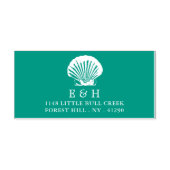 Elegant monogram & strandscallop  zelfinktende stempel (Design)