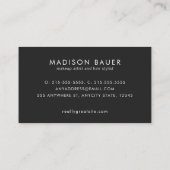 Elegant Monogram Striped Black en FAUX Gold Foil Visitekaartje (Achterkant)