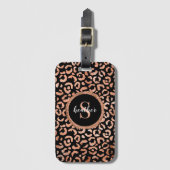Elegant Monogram Stylish Leopard Animal Print Bagagelabel (Voorkant (verticaal))