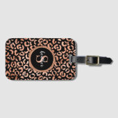 Elegant Monogram Stylish Leopard Animal Print Bagagelabel (Voorkant (horizontaal))