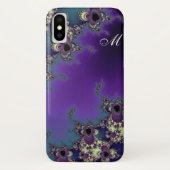 Elegant Monogram Summer Blues Fractal Case-Mate iPhone Case (Achterkant)