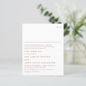 Elegant Monogram Terracotta Budget Wedding Invite (Staand voorkant)