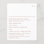 Elegant Monogram Terracotta Budget Wedding Invite (Voorkant)