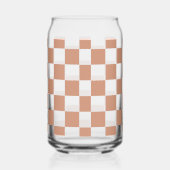 Elegant monogram terracotta check patroon blikvorm glas (Rechts)