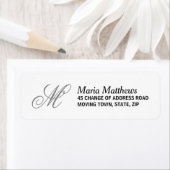 Elegant monogram terugkeeradres etiket (Insitu)