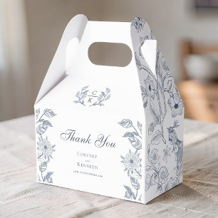 Elegant Monogram Toile Wapen Huwelijks Dank Je Bedankdoosjes