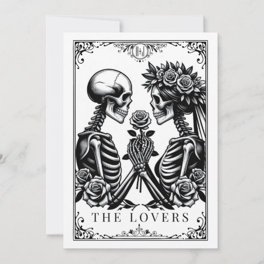 Elegant monogram tot de dood maakt deel uit van ta kaart (Achterkant)