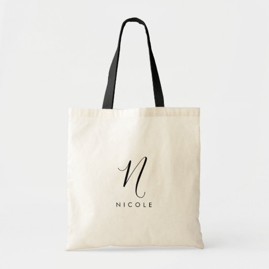 Elegant Monogram Tote Bag (Voorkant)