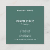 Elegant Monogram Trend Colors Professional Modern Vierkante Visitekaartje (Achterkant)