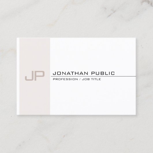 Elegant monogram trendy moderne eenvoudige Sjabloo Visitekaartje (Voorkant)