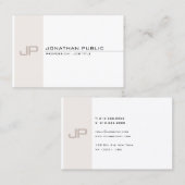 Elegant monogram trendy moderne eenvoudige Sjabloo Visitekaartje (Voorkant / Achterkant)