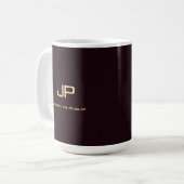 Elegant Monogram Trendy Sjabloon Koffiemok (Voorkant links)
