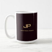 Elegant Monogram Trendy Sjabloon Koffiemok (Links)