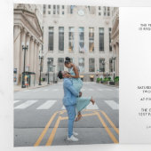 Elegant Monogram trivoudig Boek Weddenschap Drieluik Programma (Binnenzijde eerst)