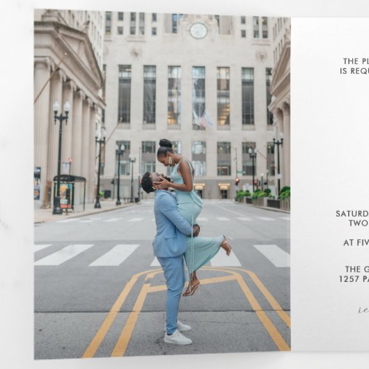 Elegant Monogram trivoudig Boek Weddenschap Drieluik Programma (Binnenzijde eerst)