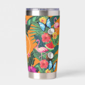 Elegant monogram tropische bloemen geïsoleerde drinkbeker (Achterkant)