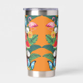 Elegant monogram tropische bloemen geïsoleerde drinkbeker (Rechts)