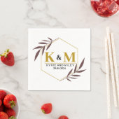 elegant monogram trouw goud servet (Insitu)
