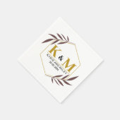 elegant monogram trouw goud servet (Hoek)