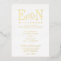 Elegant Monogram Trouw Wit Goud